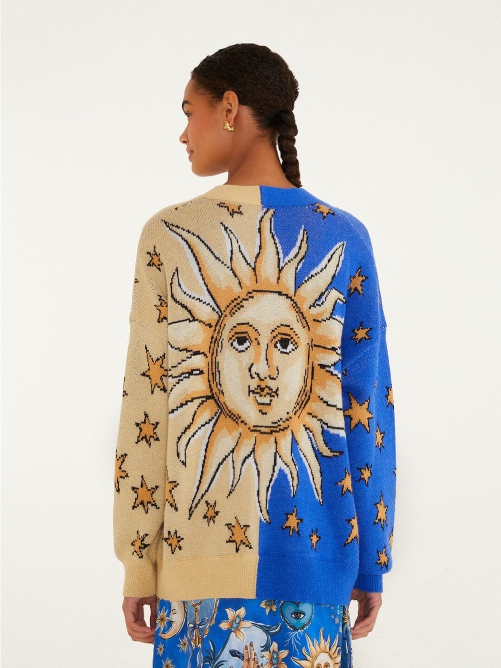 FARM RIO Mixed Mystical Sun Buttoned Knit Cardigan - Picture 3 of 4